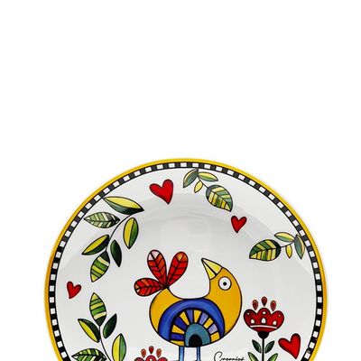 Jogo de pratos em porcelana Egan Cocorido 19cm 6 peças amarelo
