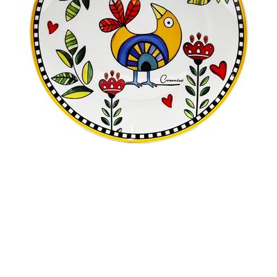 Jogo de pratos em porcelana Egan Cocorido 19cm 6 peças amarelo