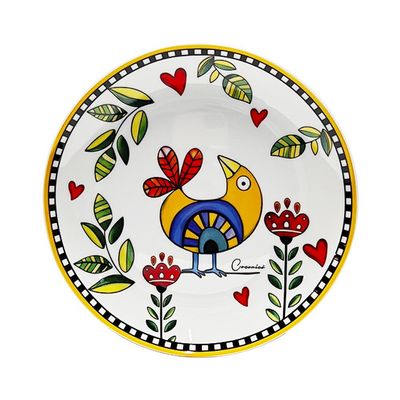 Jogo de pratos em porcelana Egan Cocorido 19cm 6 peças amarelo