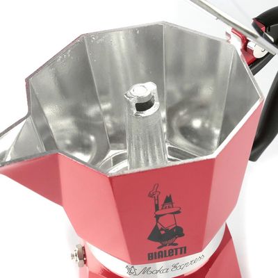 Cafeteira moka express em alumínio Bialetti 6 xícaras 300ml vermelha