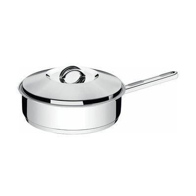 Frigideira Tramontina Solar em Aço Inox com Fundo Triplo Tampa Cabo e Alça 28 cm 4,8 litros