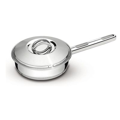 Frigideira Tramontina Solar em Aço Inox com Fundo Triplo Tampa Cabo e Alça 28 cm 4,8 litros