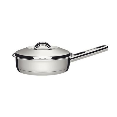 Frigideira Tramontina Solar em Aço Inox com Fundo Triplo Tampa Cabo e Alça 28 cm 4,8 litros