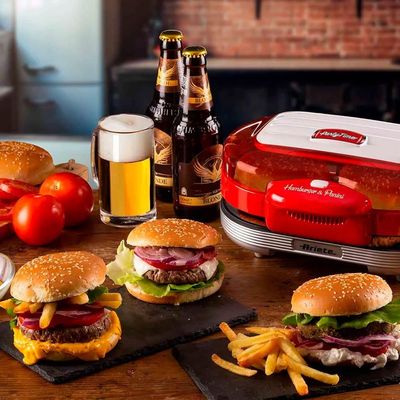Grill Sanduicheira Burger Ariete 205 Retrô Party Time vermelha 1200w 220 volts