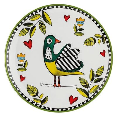 Jogo de pratos em porcelana Egan Cocorido 19cm 6 peças verde