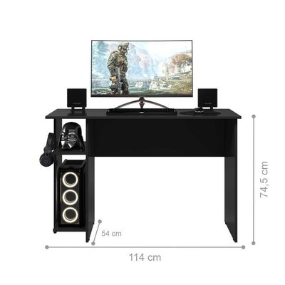 Mesa Gamer Com Suporte De Zalie Preto