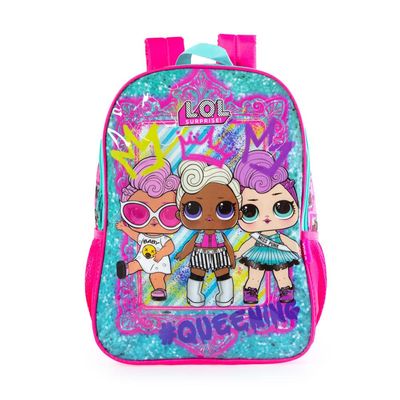 Mochila Escolar Feminina LOL Rosa U / Lilas