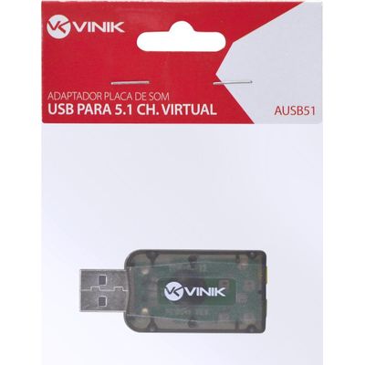 Adaptador Placa De Som Usb 5.1 Canais Virtual Ausb51