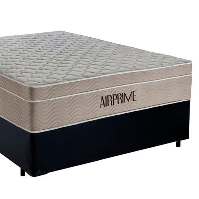 Cama Box Casal Sintético Cremil + Colchão Molas Ensacadas Airprime 138cm Preto