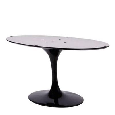 Base De Mesa De Jantar Saarinen Oval Para Tampo De 137x90 Cm Preta