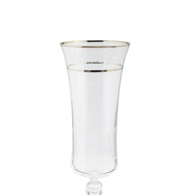Jogo de taças champanhe cristal ecológico Bohemia Grace 190ml 6 peças prata rim