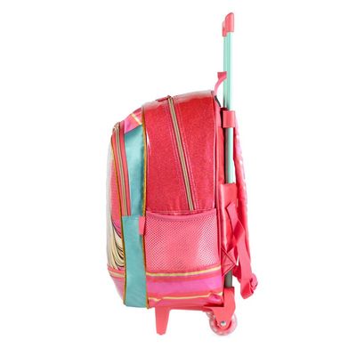 Mochila Escolar Infantil Feminina com Rodinhas Barbie Rosa U / Rosa