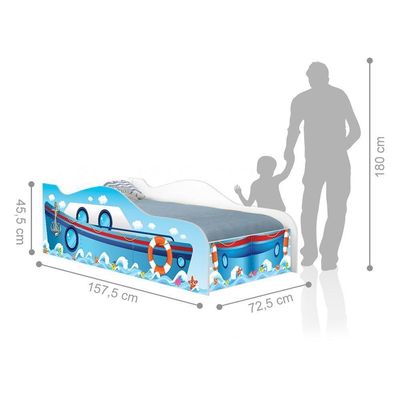 Cama Carro Adesivada Navio Kids Infantil