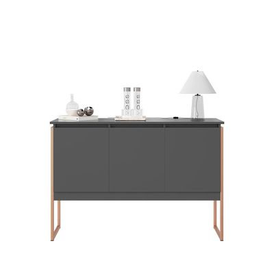 Buffet Elegante Com 3 Portas Turim Preto Cobre