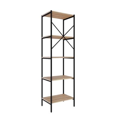 Estante C/05 Prateleiras 152x45x33cm Tub Tueh1545 Lâmina Mel - Est.preta Lâmina Mel / Est.preta