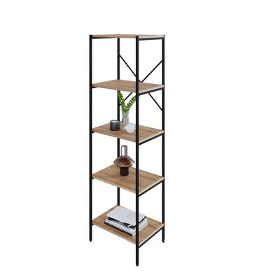 Estante C/05 Prateleiras 152x45x33cm Tub Tueh1545 Lâmina Mel - Est.preta Lâmina Mel / Est.preta