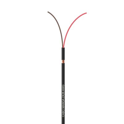 Cabo Manga 02X26 AWG - com Blindagem Preto - 1 Metro