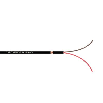 Cabo Manga 02X26 AWG - com Blindagem Preto - 1 Metro