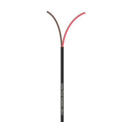 Cabo Manga 2X22 AWG - sem Blindagem Preto - 20 Metros