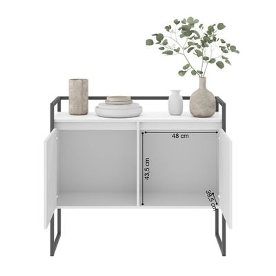 Buffet Industrial Para Sala Irlanda Branco Preto