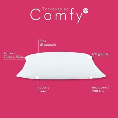 Travesseiro Comfy Suporte Baixo 01 Peça - Cor predominante Branco