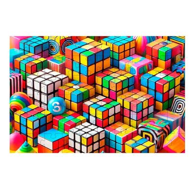Kit 2 Quebra-cabeças Cubo Mágico De 60 Peças