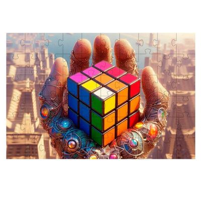 Kit 2 Quebra-cabeças Cubo Mágico De 60 Peças