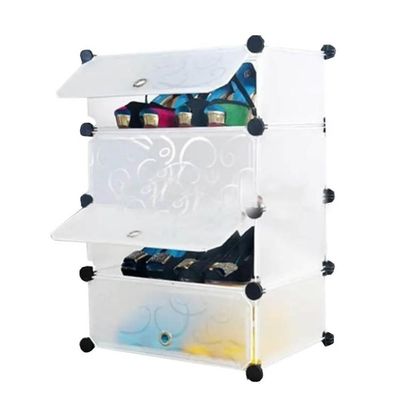 Guarda Roupa Sapateira Modular 4 Prateleiras Portatil Organizador Brinquedos Armario Quarto Sala Multiuso Branco