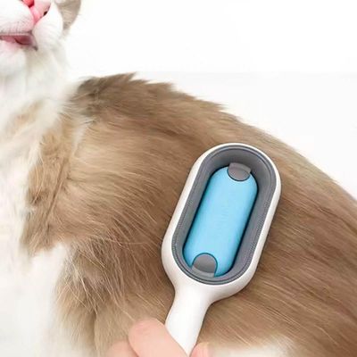 Escova Pet Azul Tira Pelos 2 Em 1 Cães E Gatos