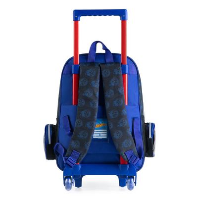 Mochila Escolar Infantil Rodinhas Hot Wheels Preta U / Preto