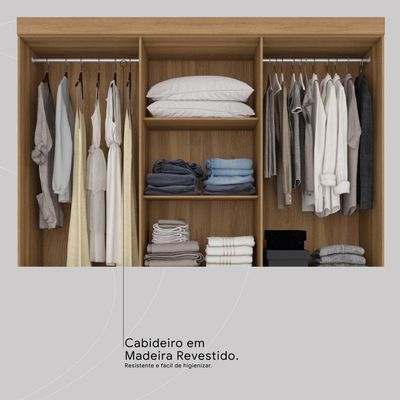 Guarda Roupa Casal 10 Portas E 3 Gavetas New Murano Amêndola Touch