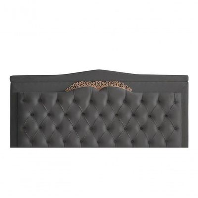 Kit Barcelona Cabeceira De Cama Painel E Calçadeira Baú Queen 160 Cm Suede Grafite Do Lar Móveis E Decoração