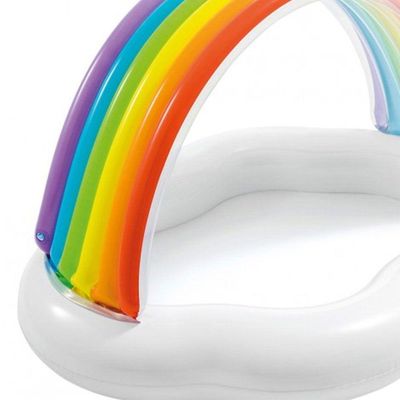 Piscina Inflável Infantil Nuvem Com Cobertura Arco-íris 82 Litros Intex