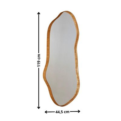 Espelho Decorativo Orgânico Aura 44x119cm Moderna Mobília Cinamomo Imbuia Nat