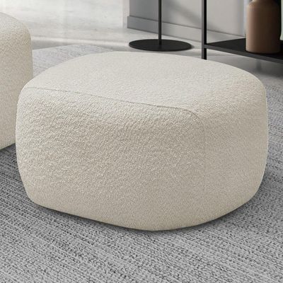 Puff Decorativo Orgânico Para Living Donk L08 Boucle Branco - Mpozenato