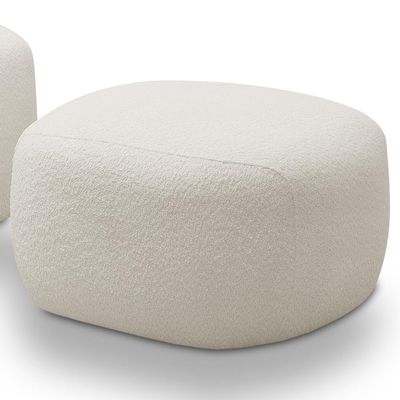Puff Decorativo Orgânico Para Living Donk L08 Boucle Branco - Mpozenato