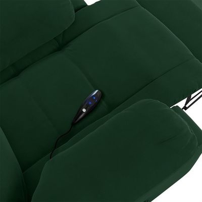 Poltrona Do Papai Reclinável Pietra Controle Power Elétrico Usb Fh9 Veludo Verde - Mpozenato