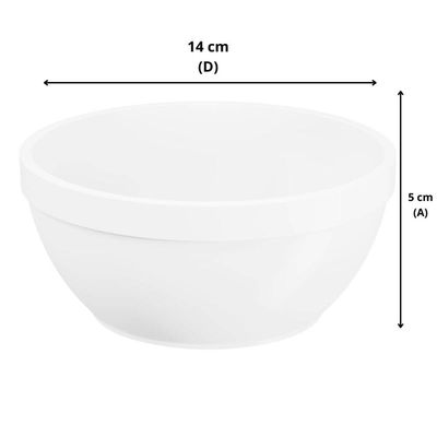 Jogo 10 Cumbucas 300ml e 500ml Tigela Plástica Cafeteria Hotel Branco Coza