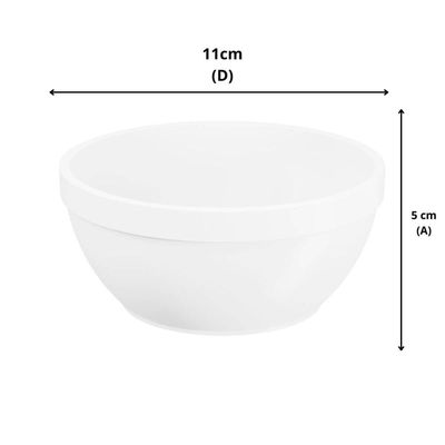 Jogo 10 Cumbucas 300ml e 500ml Tigela Plástica Cafeteria Hotel Branco Coza