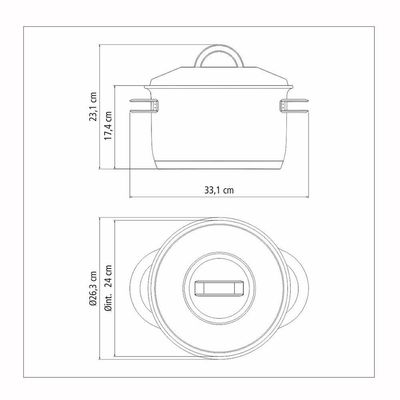 Caldeirão Solar Em Aço Inox Fundo Triplo Com Tampa E Alças 24cm 7,8l - Tramontina 62505240