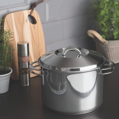 Caldeirão Solar Em Aço Inox Fundo Triplo Com Tampa E Alças 24cm 7,8l - Tramontina 62505240