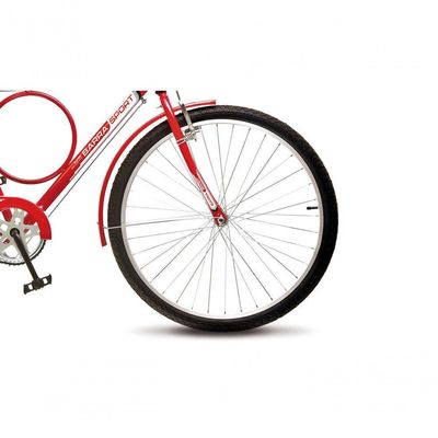 Bicicleta Colli Barra Sport Aro 26 Em Ferro Com Bagageiro E Capa Corrente Vermelho