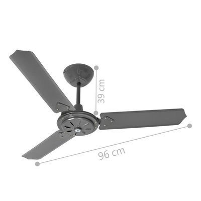 Ventilador Ipanema Grafite 110v 3 Pás E Controle