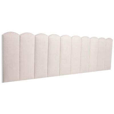 Cabeceira King Kit 10 Placas Modelo Nuvem - Suede Creme / Off White