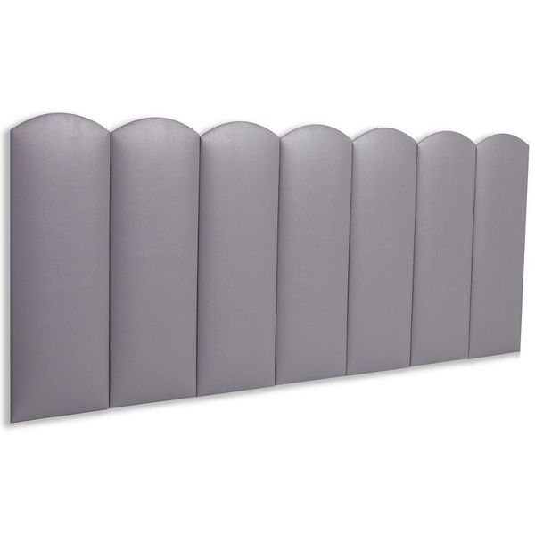 Cabeceira Casal Kit 7 Placas Modelo Nuvem - Courino Cinza