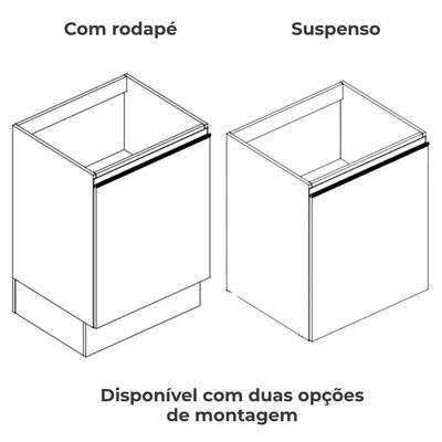 Balcao Com Tampo 1 Porta 60 Cm Maxxi G742 Kappesberg Canela