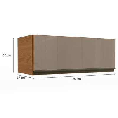 Armario Aereo Basculante 1p Vidro 80 Cm Maxxi G770 Kappesberg Canela