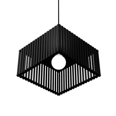 Luminária Pendente Barcelona Modelo Ripado - Preta