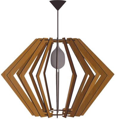 Luminária Teto Tipo Pendente Pegasus Mdf Completa - Marrom