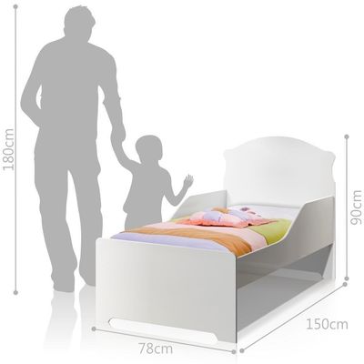 Mini Cama Infantil Com Guarda Branco Clássica